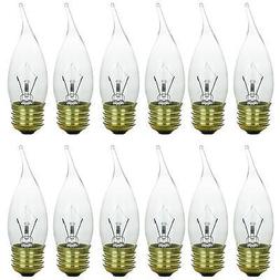12 Pack Sunlite Incandescent 60 Watt Flame Tip Chandelier 58