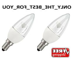 2 Pack LED Light Bulb Chandelier Candle E12 3W 3000K Warm Wh