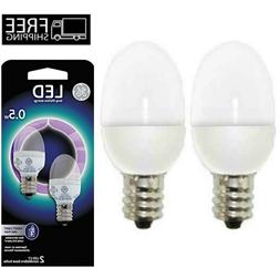 2 Pack GE C7 LED Night Light Bulb /w Candelabra Base 0.5-Wat