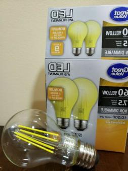 **Bug Light** 2 Yellow Color LED 60 Watt Equivalent 9.5W A19