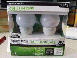 TCP 25 Watt Equivalent 2-pack, LED G16 Globe Light Bulbs, Me
