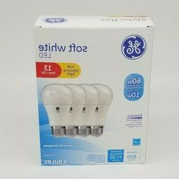 4 PACK GE LED 60W Soft White Dimmable 60 Watt Equivalent A19