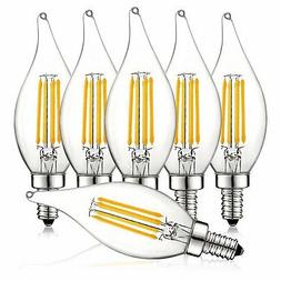 Luxrite 4W Candelabra LED Bulb Dimmable 3000K 430lm Flame Ti