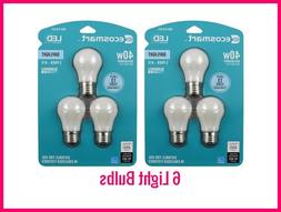 6 Pack EcoSmart 40 Watt Equiv A15 Dimmable Frosted Filament 