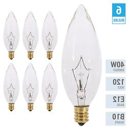 120v B10 Straight Torpedo Candelabra E12 Clear