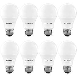 Luxrite A19 LED Light Bulb 60W Equivalent, 3000K Warm White 