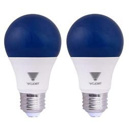 TriGlow Blue LED A19 Light Bulb, 9 Watt  Blue 2-Pack