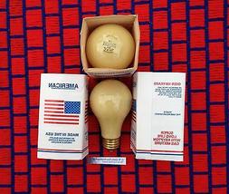 Box of 12 BUG yellow 25w A19 sign & string LIGHT BULB 25 WAT