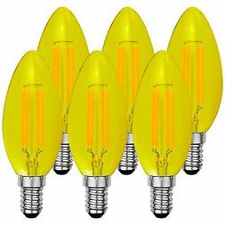 Luxrite Colored LED Yellow Bug Light Bulb 4W LED Filament Di