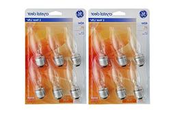 GE Crystal Clear 40 Watt Bent Tip Decorative CA Type Bulbs, 