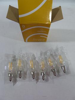 Hudson Lighting Dimmable LED Flame Tip Candelabra SIX Bulbs