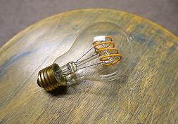 LED Edison Bulb A19, Curved Vintage Spiral Loop Filament, 4w
