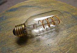 LED Edison Bulb T14, Curved Vintage Style Spiral Filament, 4