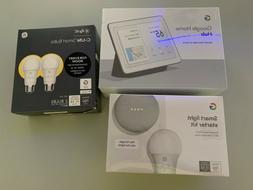 Google Home Hub with Google Mini Smart Light Starter Kit and