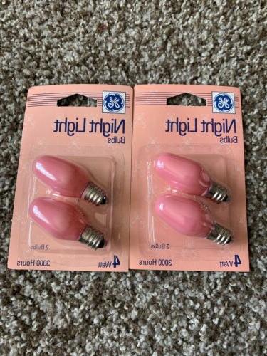 GE Lighting 26222 4-Watt 14-Lumen C7 Night Light Bulb, Pink,
