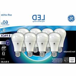 GE LED Soft White Bulb A19 60W A19 White 8 Pack - GE LED Lig