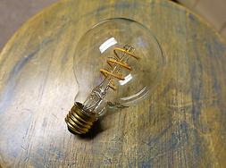 LOT: 4x LED Edison Bulb G25, Curved Vintage Style Spiral Fil