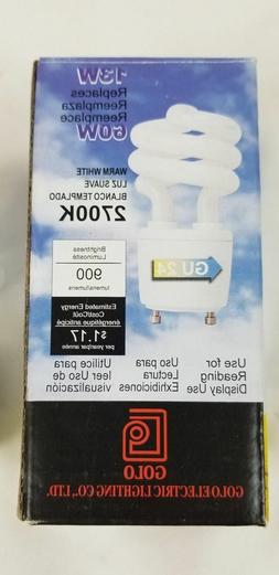 New 13W CFL Mini Spiral GU24 Base 2700K Soft White 60W Fluor