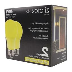 NEW 2-pack Yellow LED Bug Light Bulb 7 watt  A19 Indoor/Outd