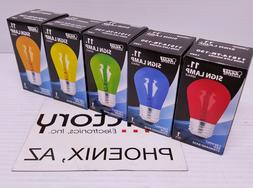 NEW Feit Electric Light Bulb 11W SIGN Incandescent Red Blue 
