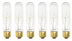 Pack Of 6 25 Watt T10 Clear Tubular Incandescent Medium  Bas