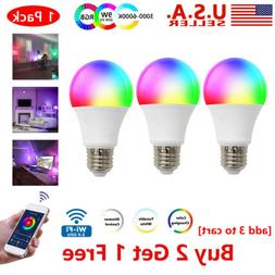 Wifi Smart LED light Bulb 9W A19 850LM RGBW Dimmable for Ale